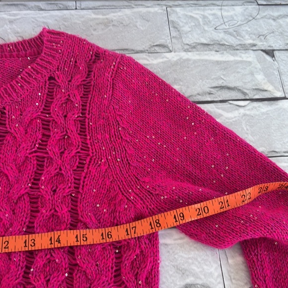 Aeropostal cable knit sequins pullover sweater - Picture 8 of 11